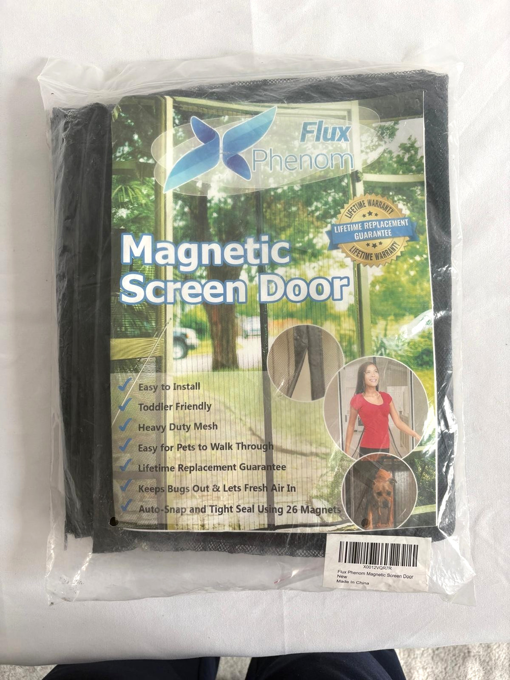 Flux Phenom Reinforced Magnetic Screen Door, Fits Doors Up To 38 x 82-Inch